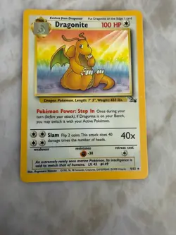 Pokemon 1999 Dragonite 4/62 Fossil Holo - Image 1