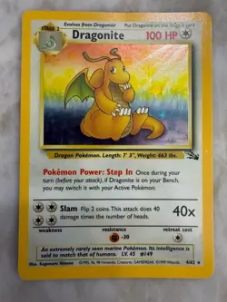 Pokemon 1999 Dragonite 4/62 Fossil Holo - Image 3