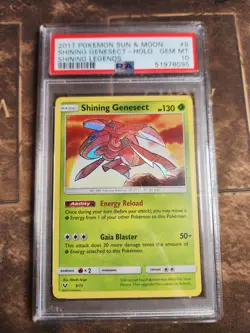 2017 POKEMON SUN & MOON SHINING LEGENDS #9 SHINING GENESECT-HOLO PSA 10 - Image 1
