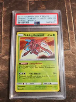 2017 POKEMON SUN & MOON SHINING LEGENDS #9 SHINING GENESECT-HOLO PSA 10 - Image 5