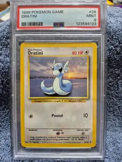 1999 Pokemon Base Set Dratini #26 PSA 9 Mint - Image 1