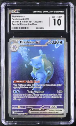 Blastoise ex 200/165 Pokemon Scarlet & Violet 151 SIR CGC Gem Mint 10 - Image 1