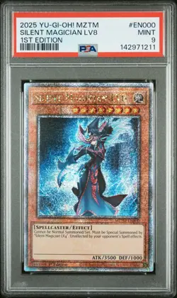 2025 Yu-Gi-Oh Silent Magician LV8 EN000 Maze of the Master PSA 9 1st Edition - Image 1