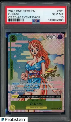 2025 One Piece EN CS 25-26 Event Pack #101 O-Nami PSA 10 GEM MINT - Image 1