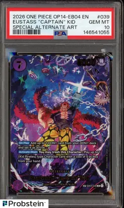 2026 One Piece OP14-EB04 EN Special Alternate Art 039 Eustass Captain Kid PSA 10 - Image 1