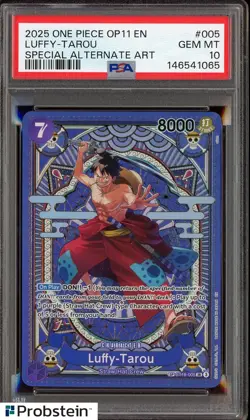 2025 One Piece OP11 EN Special Alternate Art #005 Luffy-Tarou PSA 10 GEM MINT - Image 1