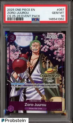 2025 One Piece EN CS 25-26 Roronoa Zoro-Juurou #067 PSA 10 GEM MINT - Image 1