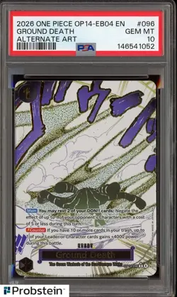 2026 One Piece English OP14-EB04 Ground Death Alternate Art Rare #096 PSA 10 - Image 1