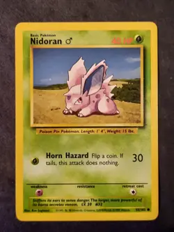 Pokemon Card Nidoran 55/102 Base Set Regular - Image 1