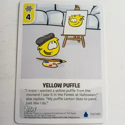 Club Penguin Card-Jitsu Yellow Puffle 110/150 Topps Disney - Image 1