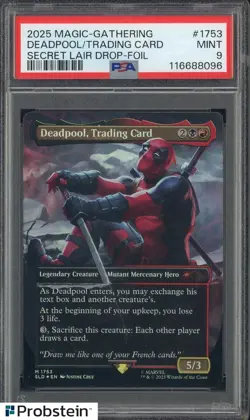 2025 MTG Secret Lair Drop Foil #1753 Deadpool Trading Card PSA 9 MINT - Image 1