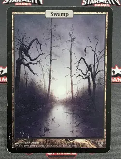 MTG Swamp- DAMAGED -Unhinged Magic the Gathering Card #138 - Image 1