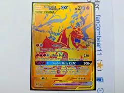 Reshiram & Charizard GX GOLD CARD BLACK STAR PROMO SM247 ULTRA RARE 2021 Pokemon - Image 3