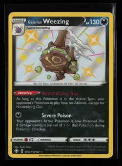 Galarian Weezing SV077/SV122 Shiny Holo Shining Fates: Shiny Vault Pokemon Card - Image 1