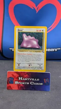 Ditto 3/62 Unlimited Holo Rare Fossil Pokemon Card - MP Card - Image 1