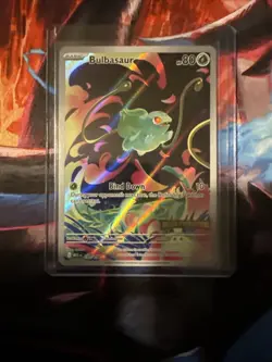 Pokemon TCG Bulbasaur IR 133/132 Mega Evolutions Stamped Promo Card Illustration - Image 1