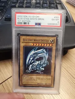 2002 SDK 001 Blue-Eyes White Dragon 1st Edition Ultra Rare Yu-Gi-Oh! Card PSA 6 - Image 1