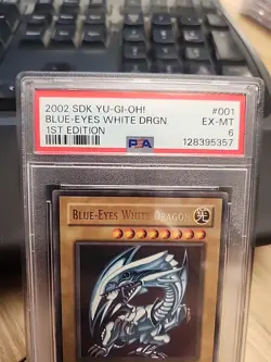 2002 SDK 001 Blue-Eyes White Dragon 1st Edition Ultra Rare Yu-Gi-Oh! Card PSA 6 - Image 2