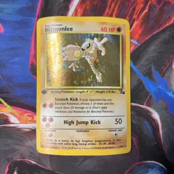 Pokemon TCG Hitmonlee 1st Edition Holo Rare Card Fossil, 7/62 - Image 1