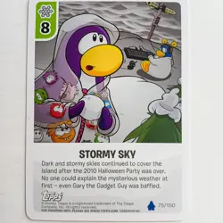 Club Penguin Card-Jitsu Stormy Sky Card 75/150 Topps Disney Trading Card - Image 1