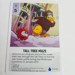 Club Penguin Card-Jitsu Tall Tree Maze Card 51/150 Topps Disney - Image 1