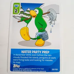 Club Penguin Water Party Prep Card 25/150 Topps Disney Card-Jitsu - Image 1