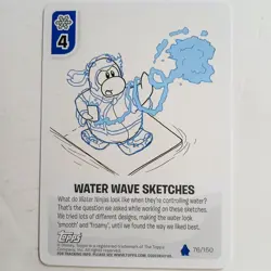 Club Penguin Water Wave Sketches 76/150 Water Card Card-Jitsu Topps - Image 1