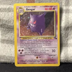Pokemon TCG Gengar Fossil Holo Card 5/62 Unlimited Rare - Image 1