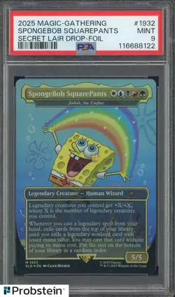 2025 MTG Secret Lair Drop Foil #1932 SpongeBob SquarePants PSA 9 - Image 1