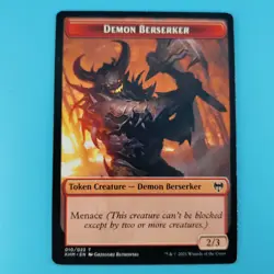 2021 MTG Kaldheim (KHM) #010 Demon Berserk Token Creature - non-foil, Light Play - Image 1