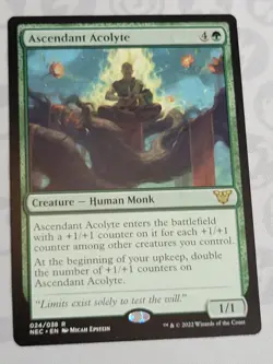 C4592 MAGIC MTG COMMANDER KAMIGAWA NEC ASCENDANT ACOLYTE #024 NM RARE - Image 1
