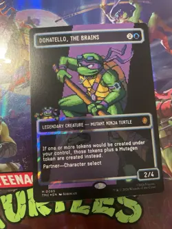 Donatello, the Brains (0085) (Borderless) (Surge Foil) Near Mint/Mint Condition - Image 1
