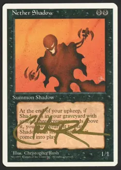 ***Nether Shadow Signed*** MTG 4th Edition Christopher Rush Magic Kid Icarus - Image 1
