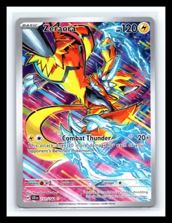 💥 2024 Pokemon SV Stellar Crown - SCR EN Zeraora Holo Rare # 151/142 - Image 1