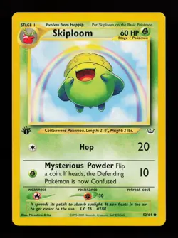 Skiploom 52/64 Common Neo Revelation 1st Edition Pokemon Card - Image 1