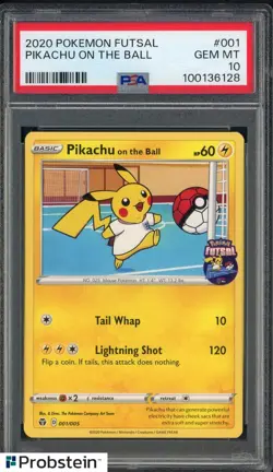2020 Pokemon Futsal #001 Pikachu On The Ball PSA 10 GEM MINT - Image 1