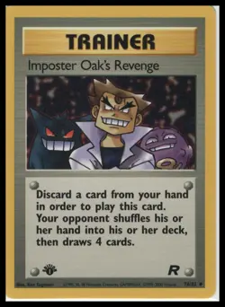 Pokemon TCG Team Rocket Imposter Oak's Revenge #76/82 1st Edition Trainer - Image 1