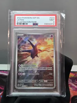 POKEMON 2024 LATIOS SSP EN SURGING SPARKS ILLUSTRATION RARE PSA 9 203/191 - Image 1