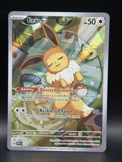Pokemon Eevee 173 Scarlet & Violet Promo Holo Boosted Evolution Trading Card - Image 1