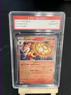 CINDERACE #028/132 HOLO RARE FOIL Pokemon 2025 Card GRADED 10 MINT TCG CCG - Image 1