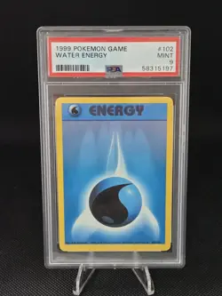 1999 POKEMON BASE SET UNLIMITED #102 WATER ENERGY PSA 9 - Image 1