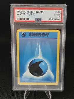 1999 POKEMON BASE SET UNLIMITED #102 WATER ENERGY PSA 9 - Image 4
