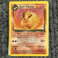 Vintage Pokemon Dark Flareon Team Rocket 35/82 Fire MP Uncommon 1999 WOTC - Image 1