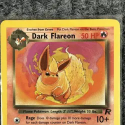 Vintage Pokemon Dark Flareon Team Rocket 35/82 Fire MP Uncommon 1999 WOTC - Image 3