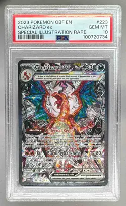 100720734 Charizard ex 2023 Pokemon SV Obsidian Flames - OBF EN #223 SIR PSA 10 - Image 1