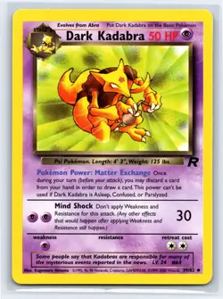 2000 Pokemon TCG Team Rocket Unlimited Dark Kadabra 39/82 - Near Mint NM - Image 1