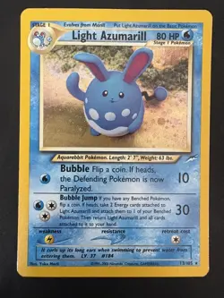 Pokemon Neo Destiny Holo Rare Vintage TCG Foil Light Azumarill 13/105 WotC - Image 2