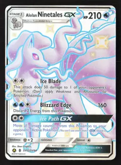 Alolan Ninetales GX Shiny Holo Rare Holo HIF:SV SV53/SV94 NM Pokemon TCG - Image 1