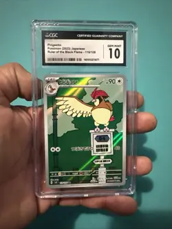 Pokemon TCG Pidgeotto 119/108 Japanese Ruler of the Black Flame Full Art CGC 10 - Image 1