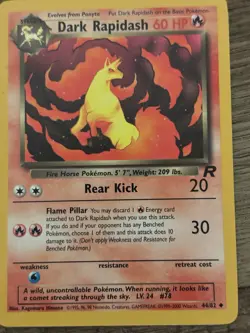Pokemon TCG Dark Rapidash Team Rocket Uncommon 44/82 60 HP Regular - Image 1